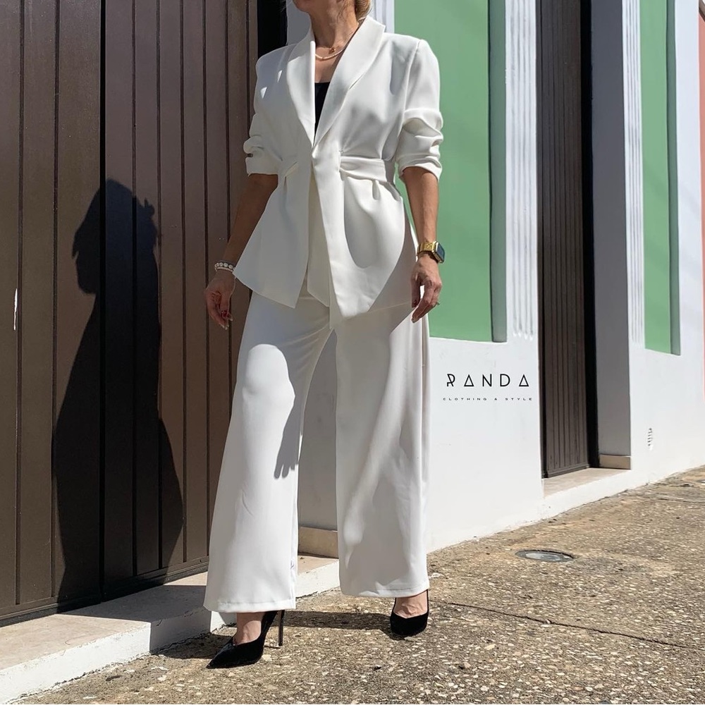 White Blazer Set